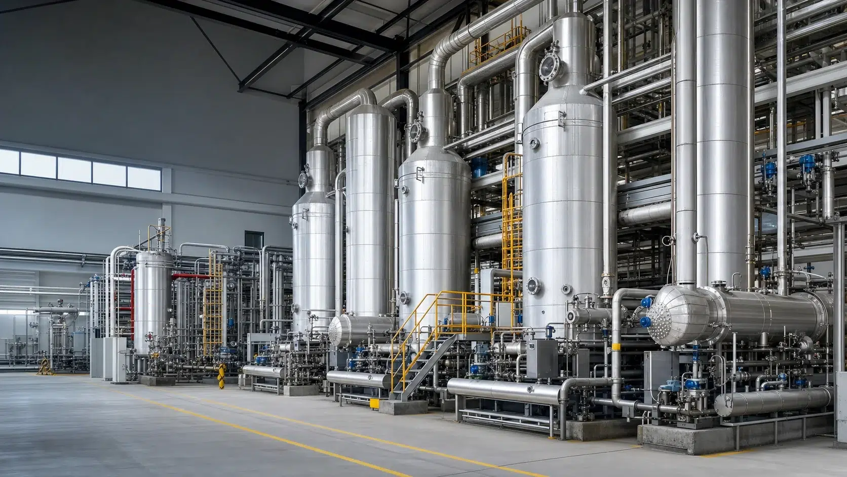 Multi-effect caustic soda evaporator equipment using corrosion-resistant nickel materials