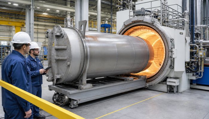 Metallic furnace retort withdrawn from a controlled-atmosphere heat-treatment furnace