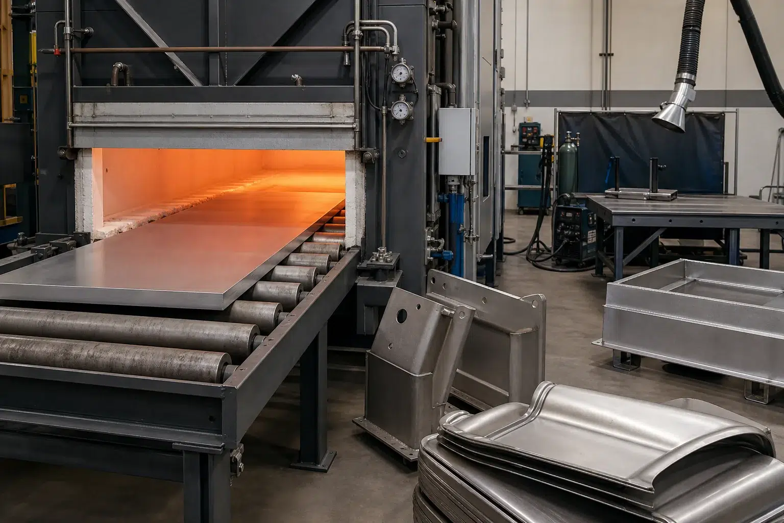 Nickel alloy plate heat treatment and fabricated Alloy 600 components