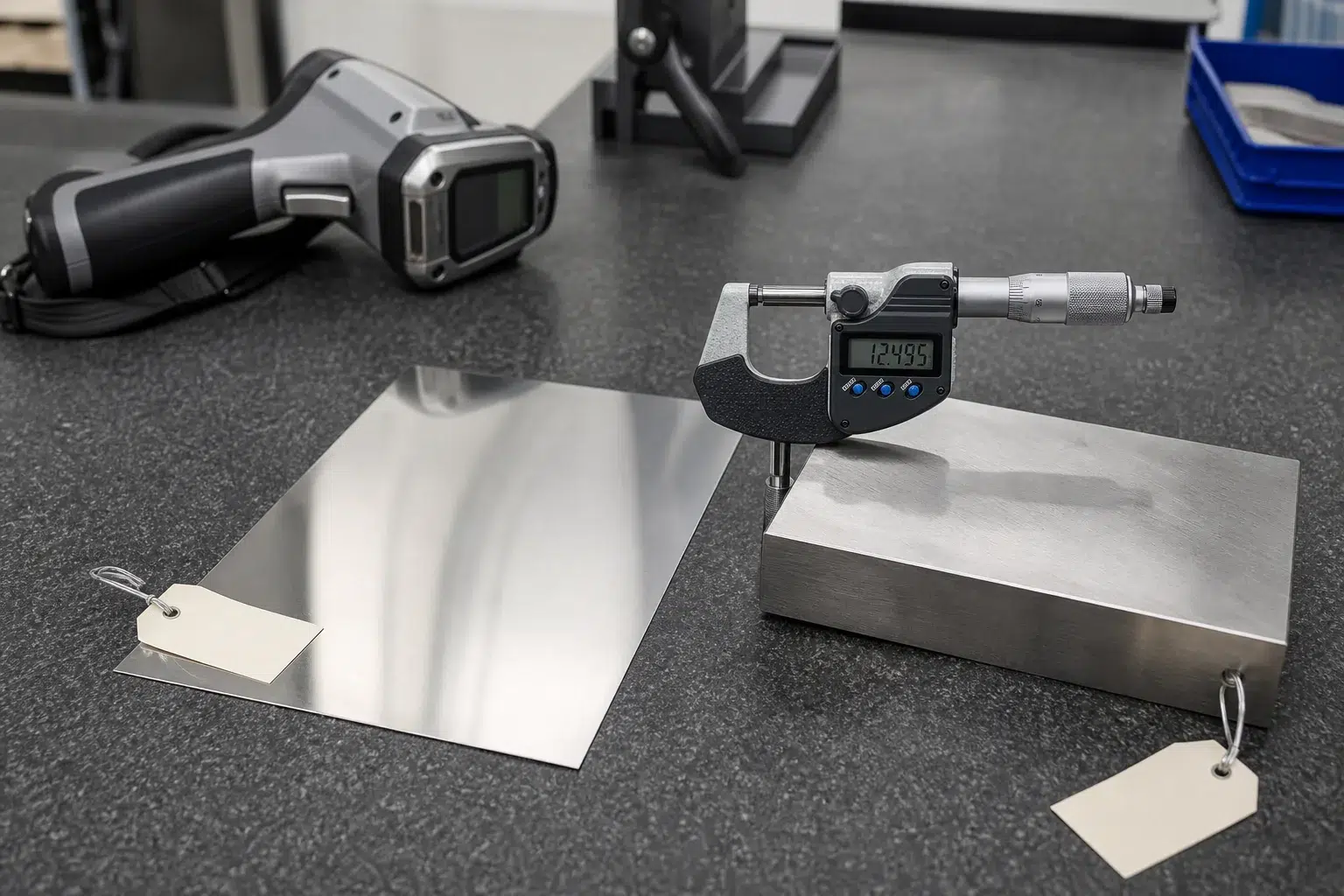 Thickness measurement and material verification of UNS N06600 sheet and plate
